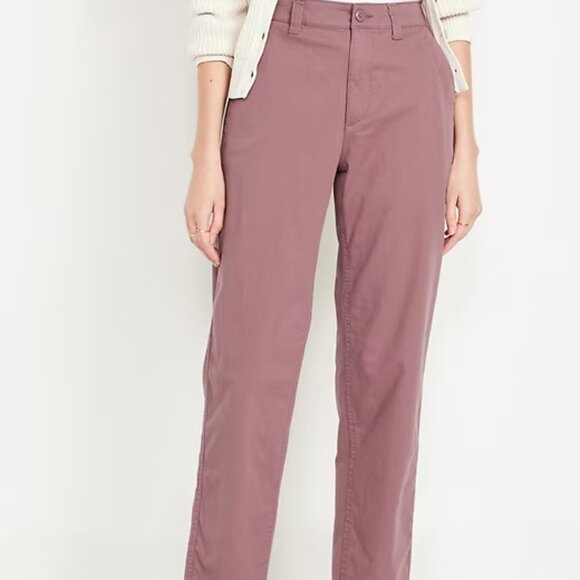Old Navy High Waisted OG Chino Tapered Straight Pants Size 2XL Pink - Picture 3 of 6